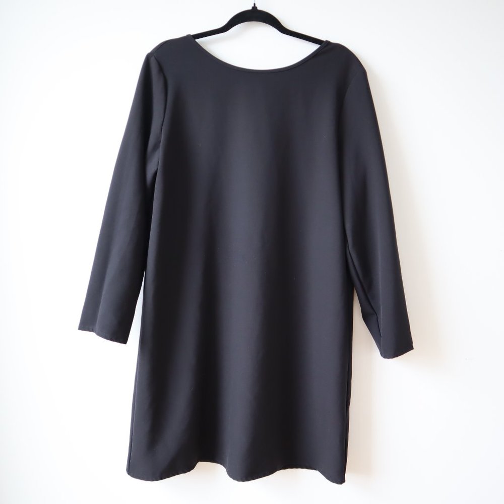 Joe Fresh Black Long Sleeve Dress with Neck Tie at Back, Size L